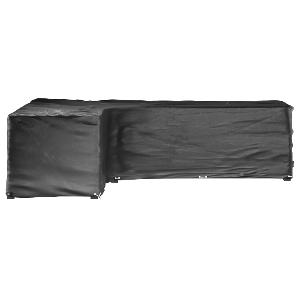 Capas p/ mobília jardim forma de l 2 pcs 18 ilhós 220x285x80 cm