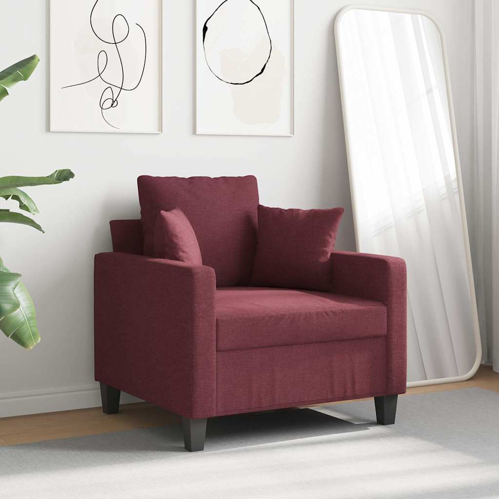 Poltrona 60 cm tecido vermelho tinto