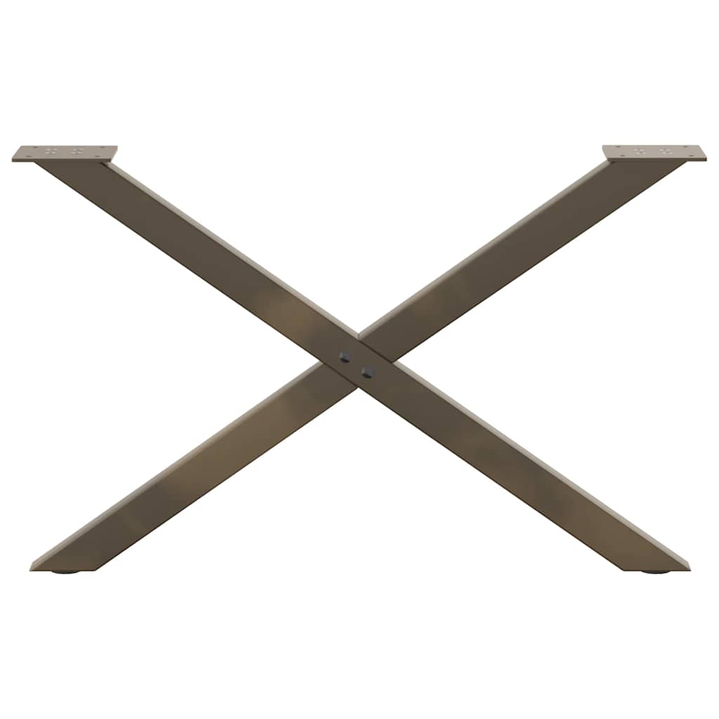 Pés para mesa de centro em formato de x, 2 peças, aço natural, 70x (42-43) cm, aço