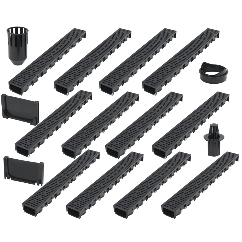 Canais de drenagem 12 pcs plástico 12 m