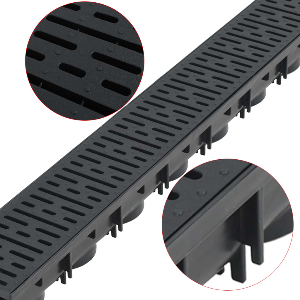 Canais de drenagem 12 pcs plástico 12 m