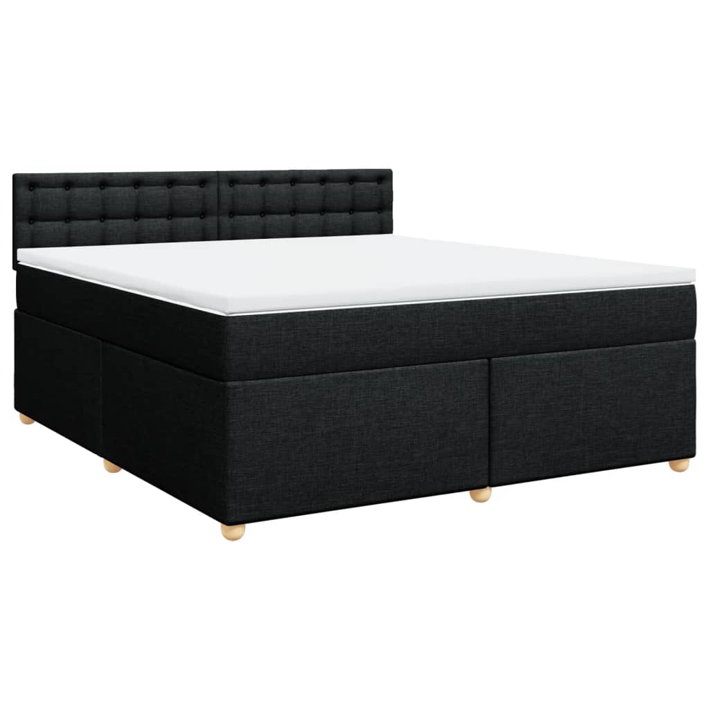Cama com molas/colchão 180x200 cm tecido preto