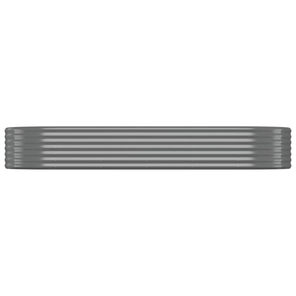 Canteiro elevado jardim 249x100x36 aço galvanizado cinzento