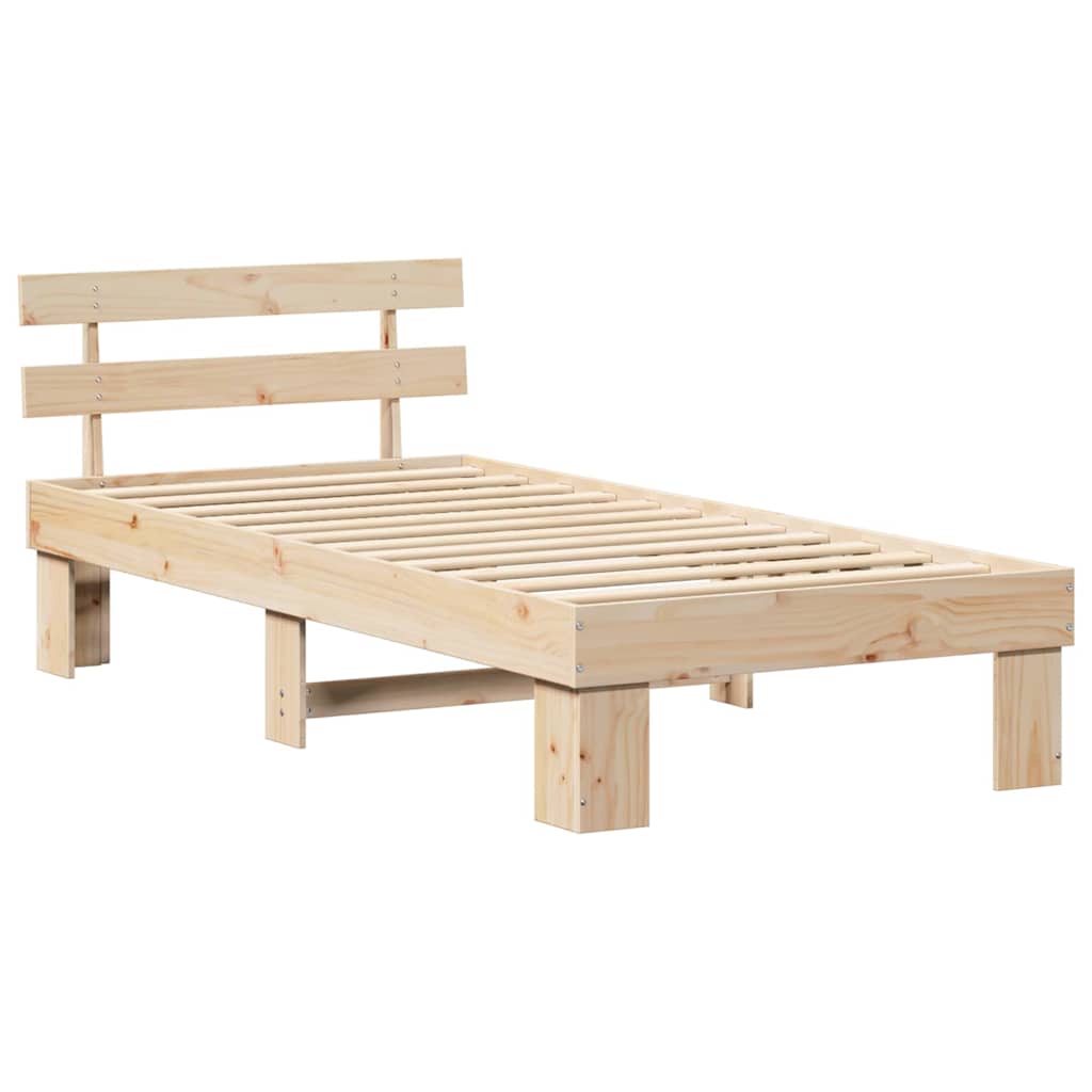 Estrutura da cama com cabeceira natural 90 x 200 cm