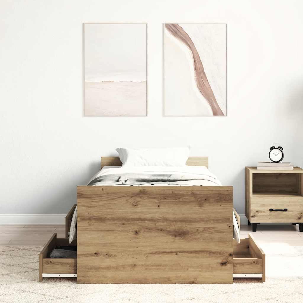 Estrutura de cama sem colchão 90x190cm derivados de madeira