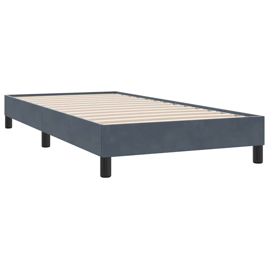 Box cama primavera sem colchão cinzento escuro 100x210cm veludo