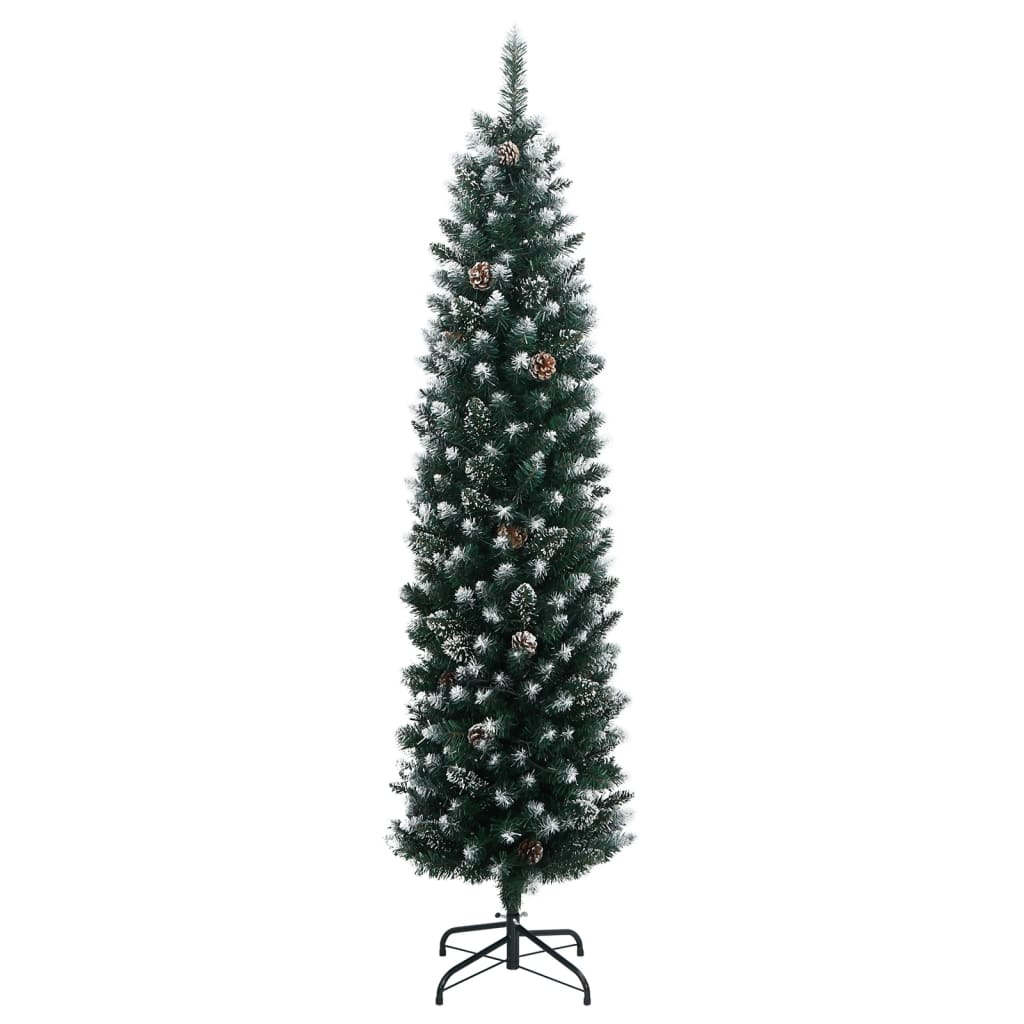 Árvore de natal artificial fina com 300 luzes LED 240 cm