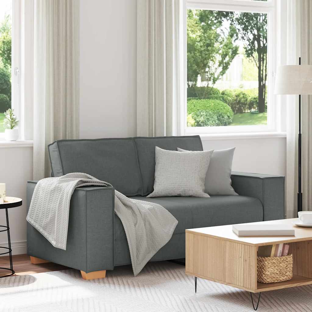 Sofá de 2 lugares cinza escuro 160x78x84 cm tecido
