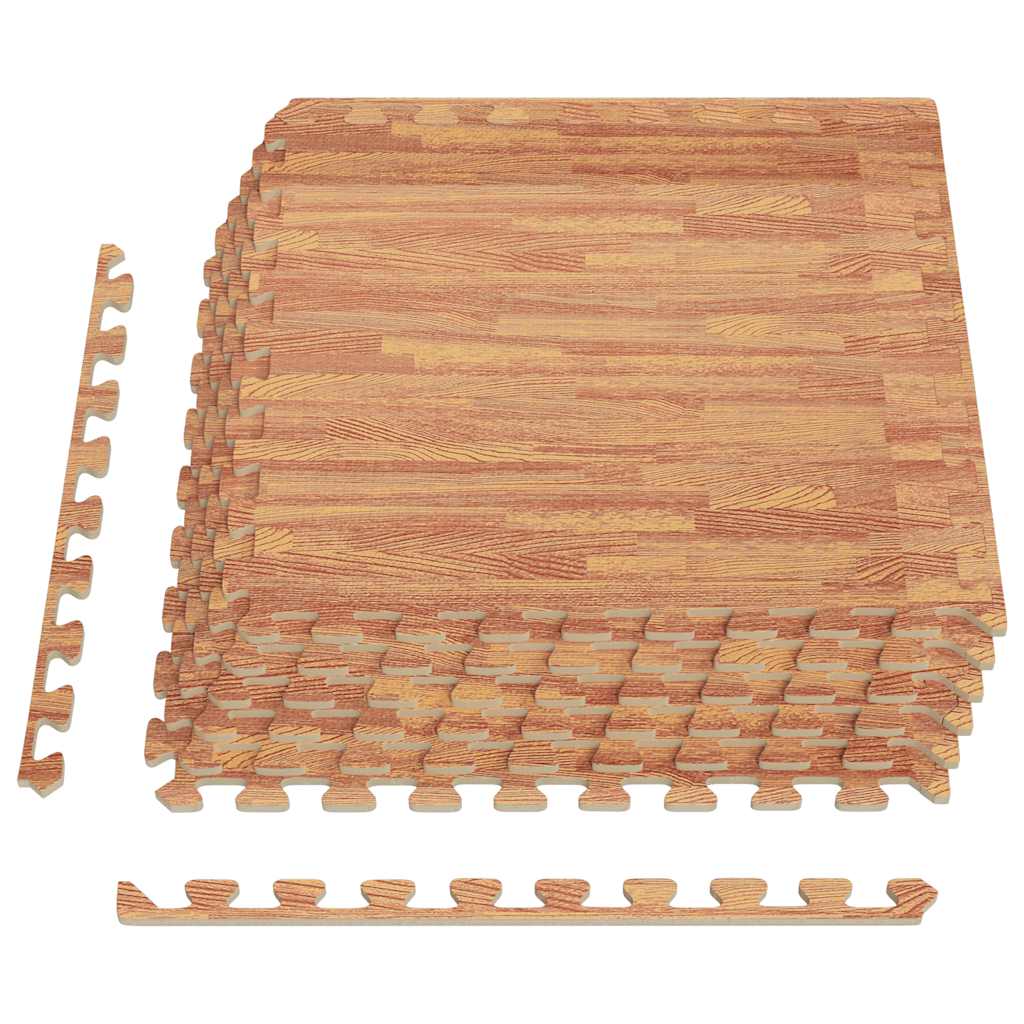 Tapetes de chão 12 pcs 4,32 ㎡ espuma de eva grãos madeira