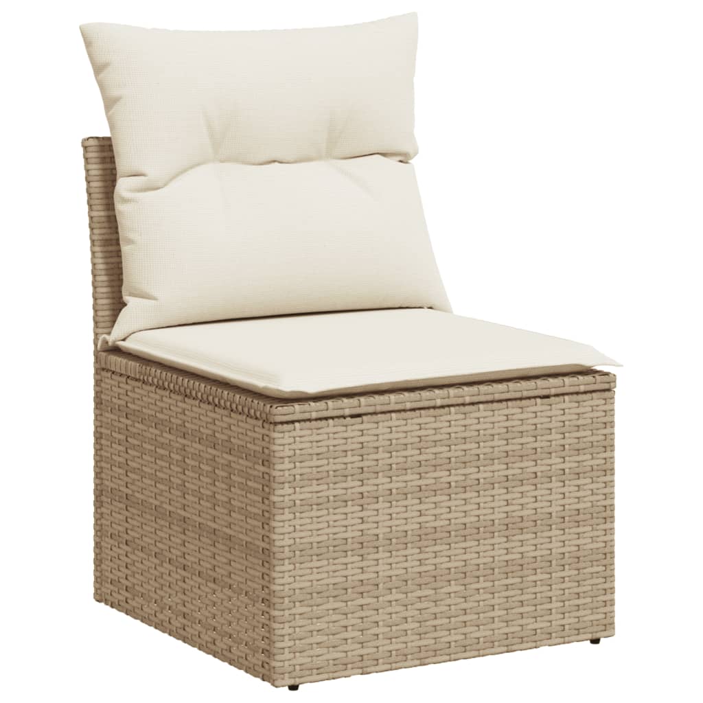5 Pcs conjunto de sofás p/ jardim com almofadões vime PE bege