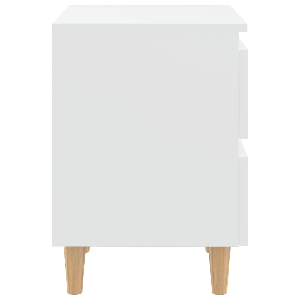 Mesa de cabeceira c/ pernas de pinho maciço 40x35x50 cm branco