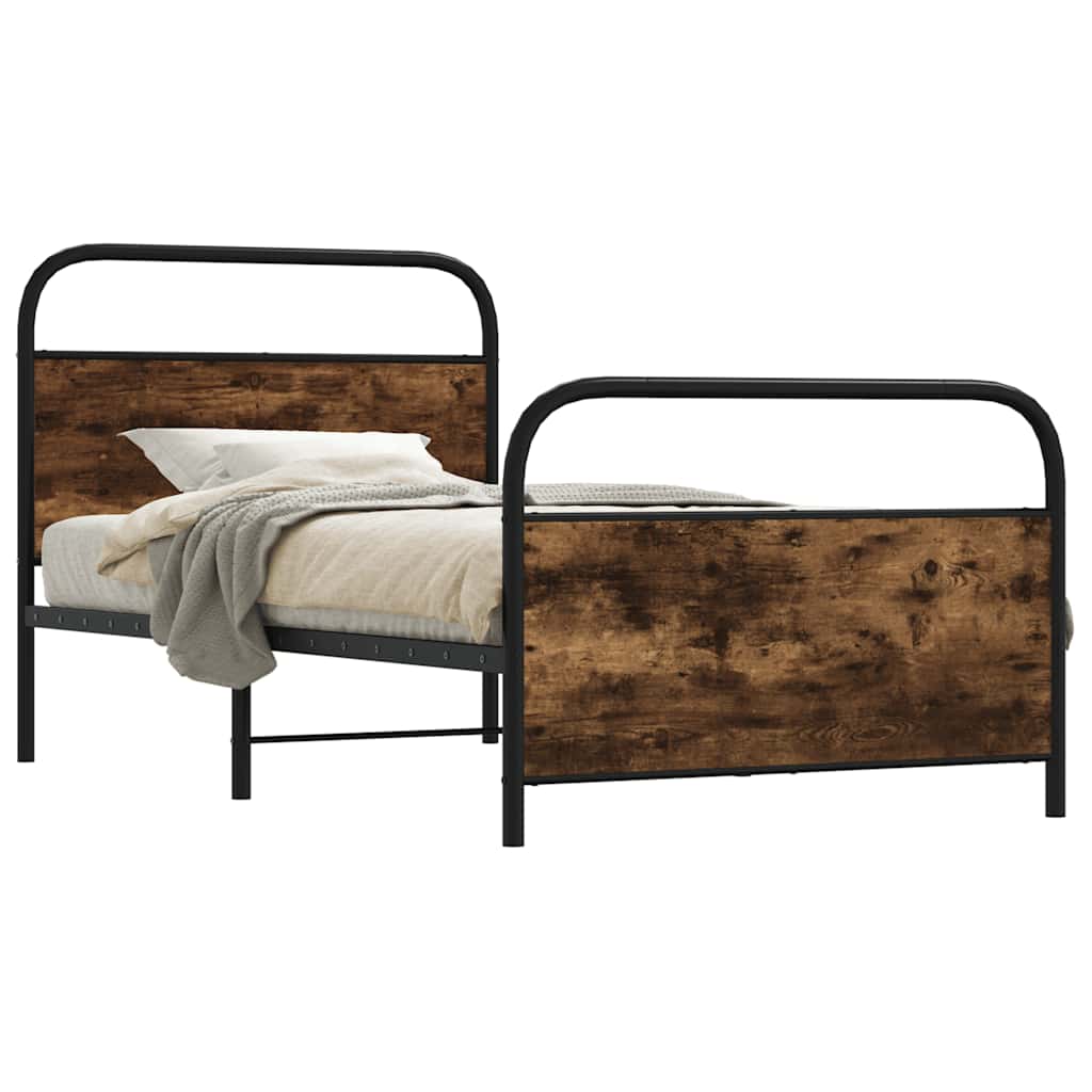 Estrutura cama s/ colchão derivados de madeira carvalho fumado