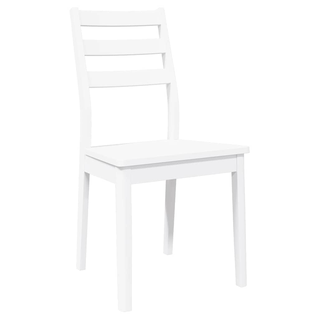 Cadeiras de jantar 2 pcs madeira de seringueira maciça branco