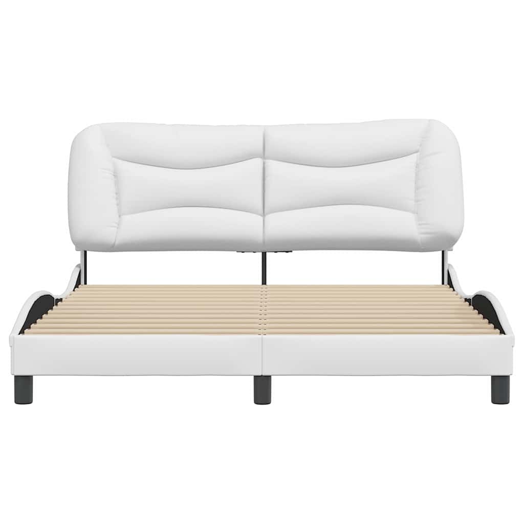 Estrutura de cama sem colchão hvar 160x200 cm couro artificial branco