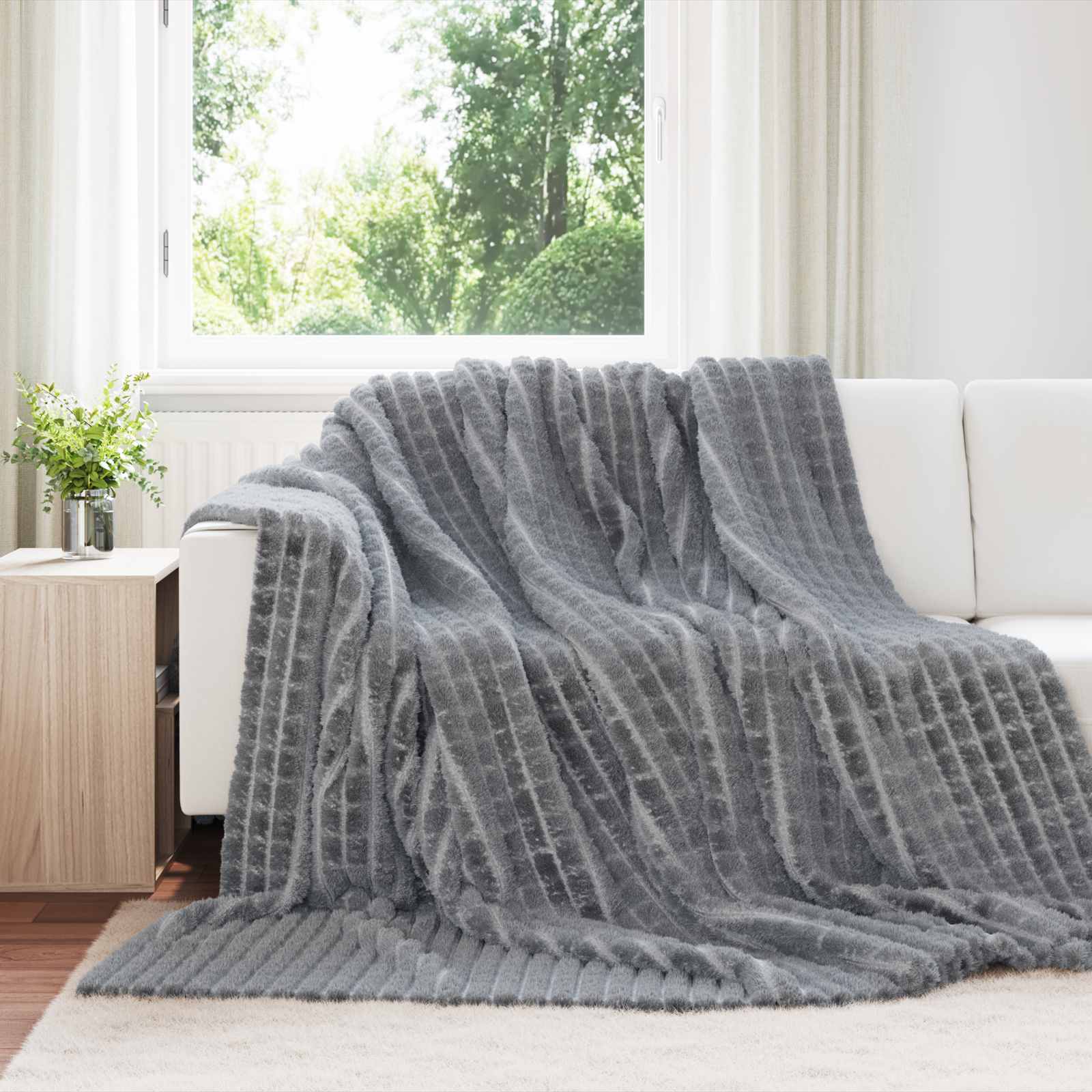 Cobertores de sofá 6 unid. cinza escuro 270 x 240 cm 9.44 lã
