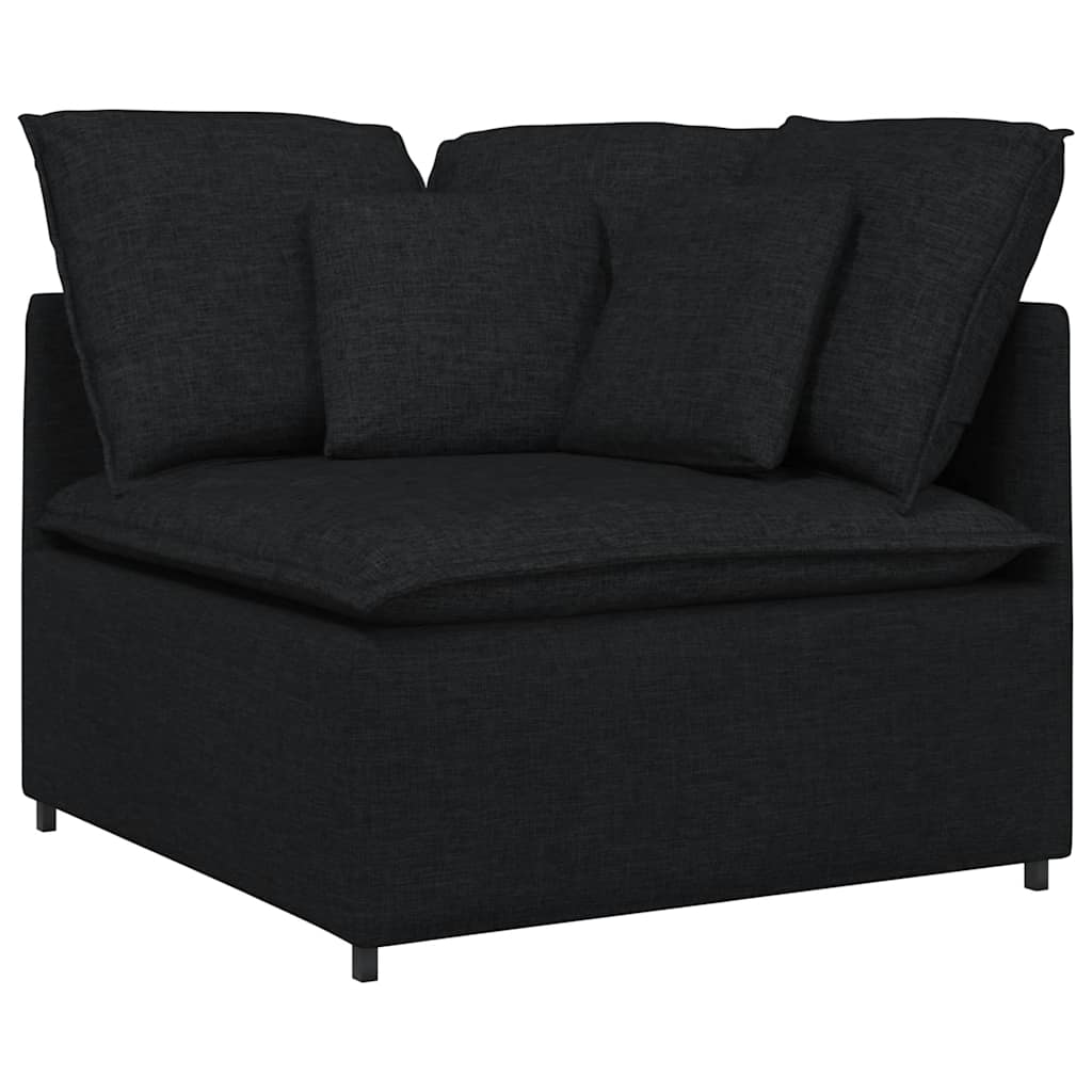 Sofá modular com almofadas tecido preto