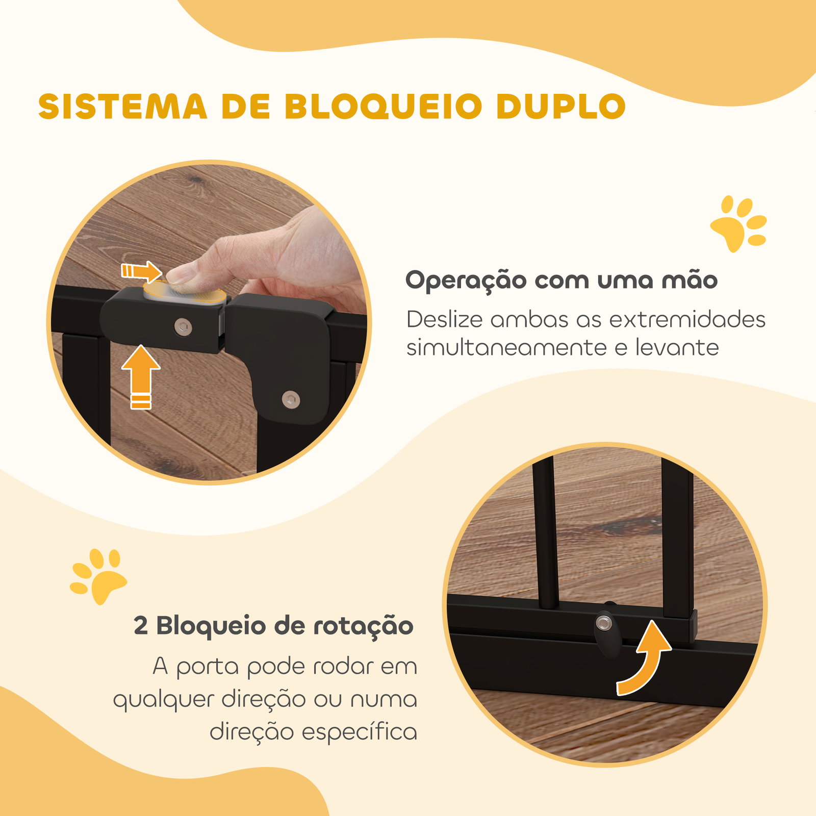 Barreira de segurança para cães com 3 extensões montagem a pressão duplo bloqueio 75-145x76 cm preto