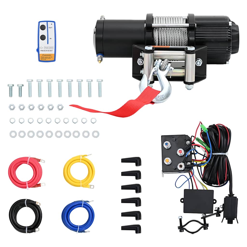 Guincho elétrico 12 v 2040 kg com comando remoto