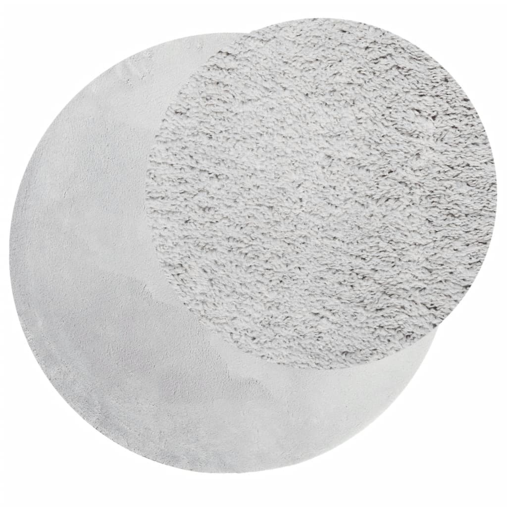 Tapete pelo curto macio e lavável huarte ø 80 cm cinzento
