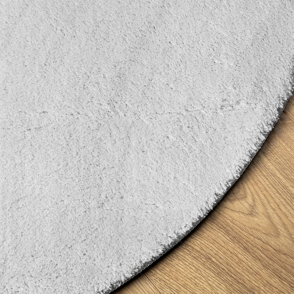 Tapete pelo curto macio e lavável huarte ø 80 cm cinzento
