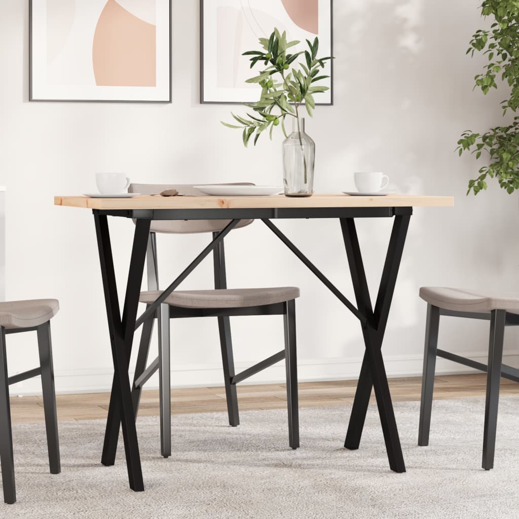Mesa de jantar estrutura em x 100x50x75,5cm pinho/aço