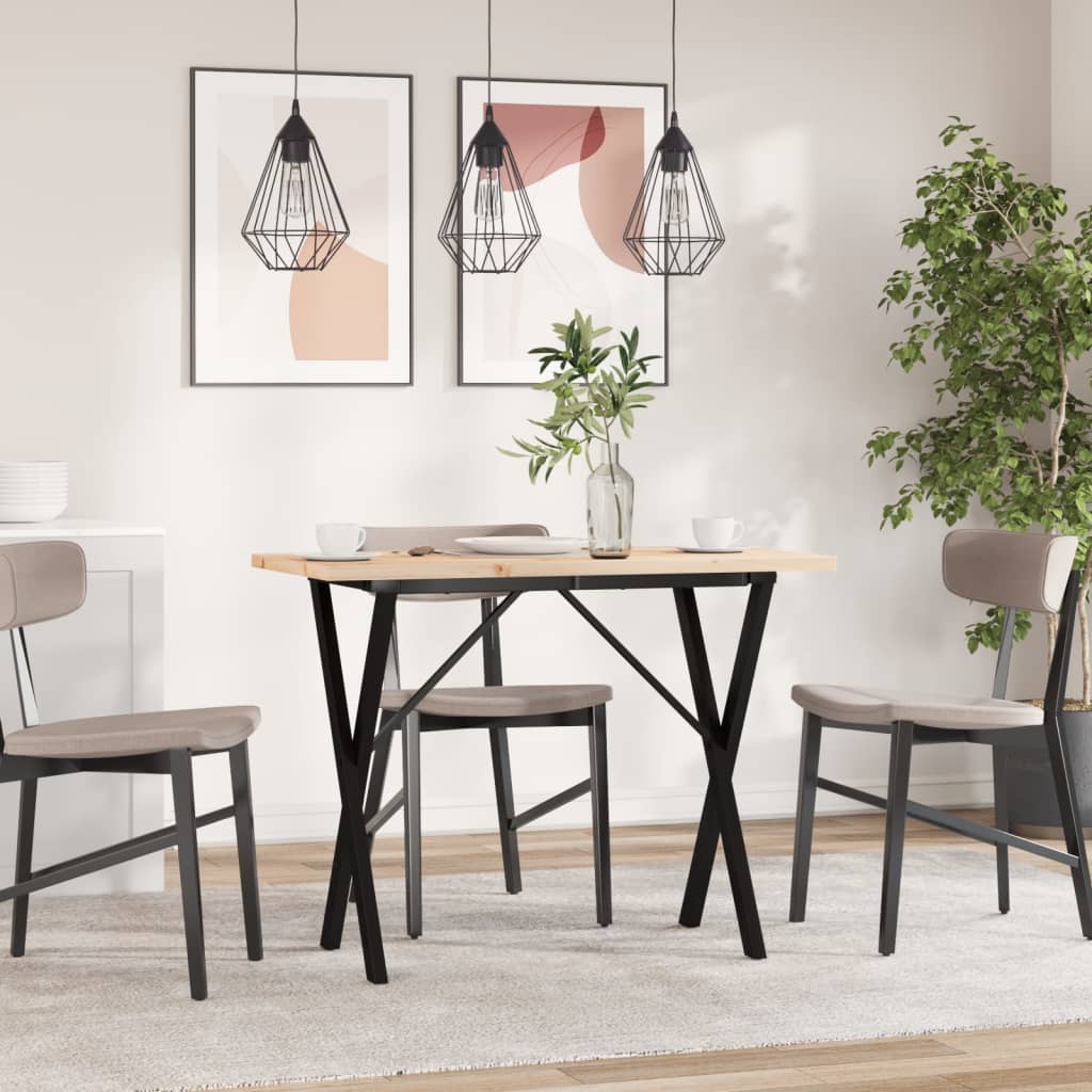 Mesa de jantar estrutura em x 100x50x75,5cm pinho/aço