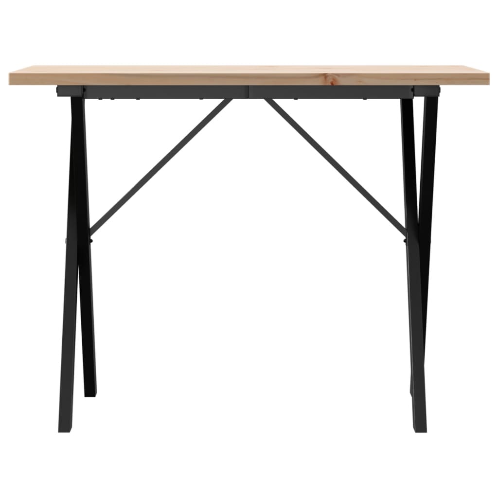 Mesa de jantar estrutura em x 100x50x75,5cm pinho/aço