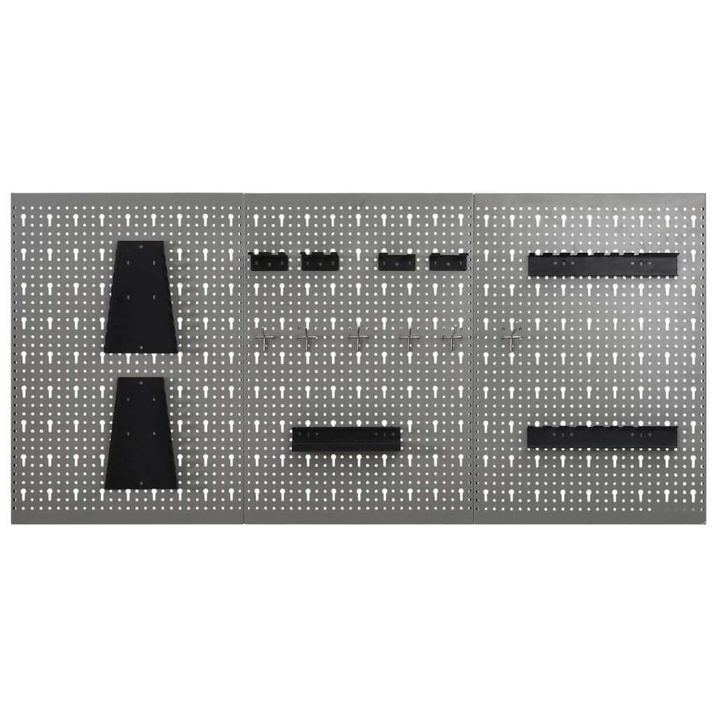 Placas perfuradas de parede 3 pcs 40x58 cm aço