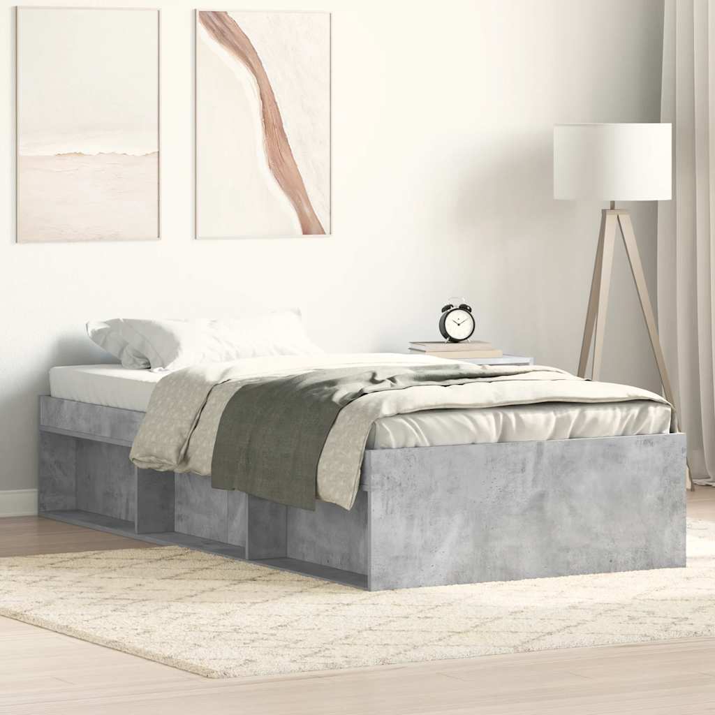 Estrutura de cama 90x190 cm cinza cimento