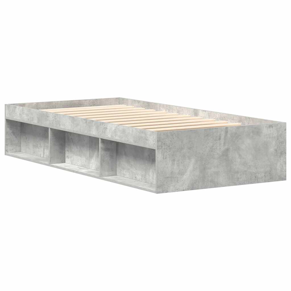 Estrutura de cama 90x190 cm cinza cimento