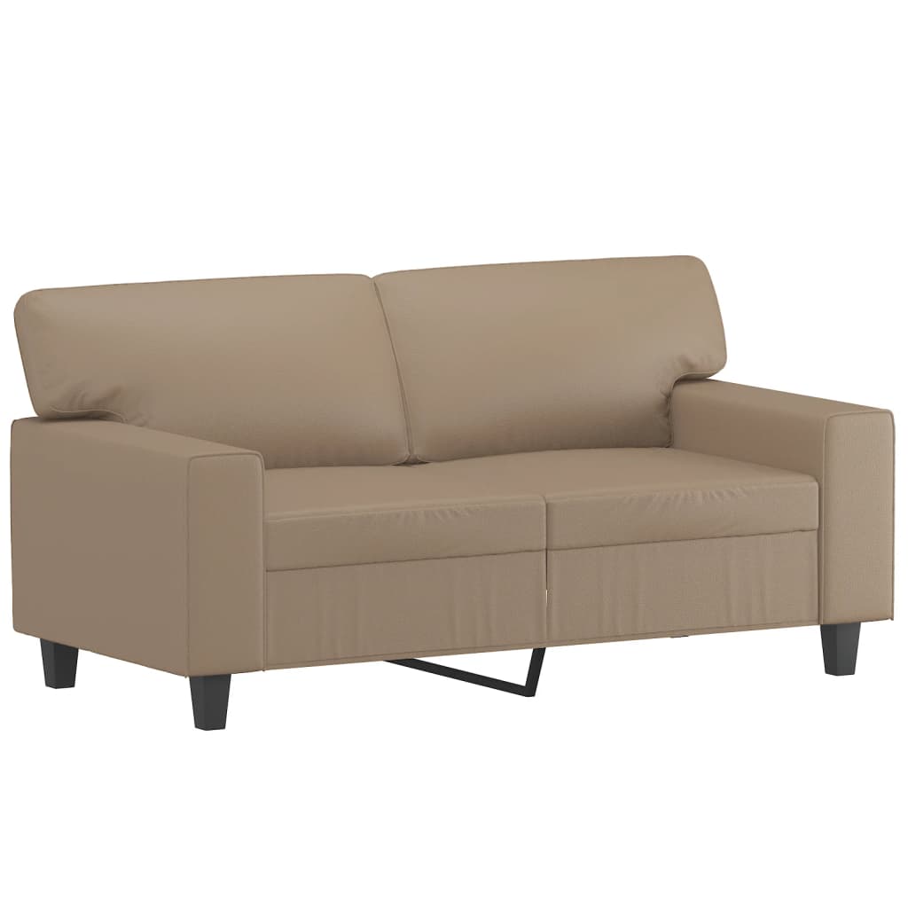 3 Pcs conjunto de sofás couro artificial cor cappuccino