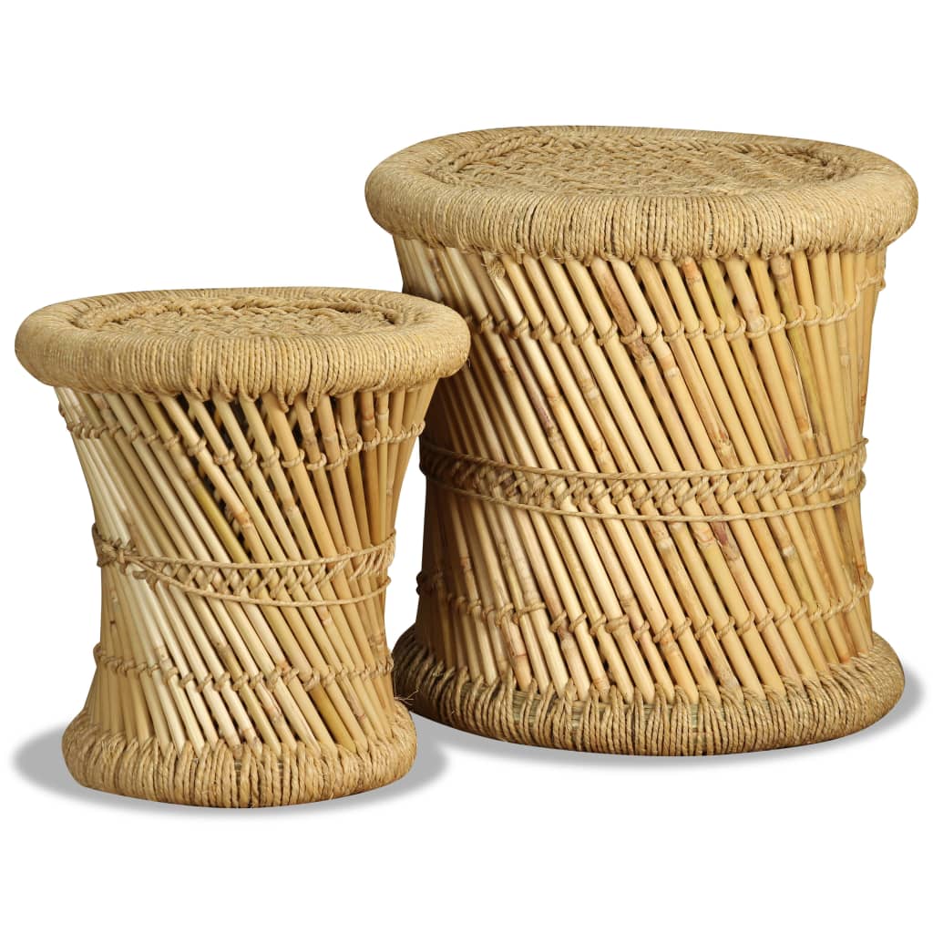 Bancos 2 pcs bambu e juta