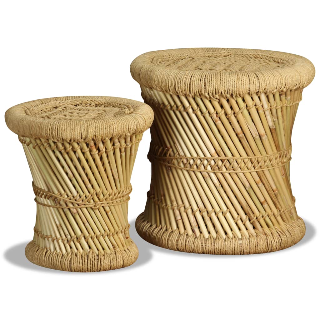 Bancos 2 pcs bambu e juta
