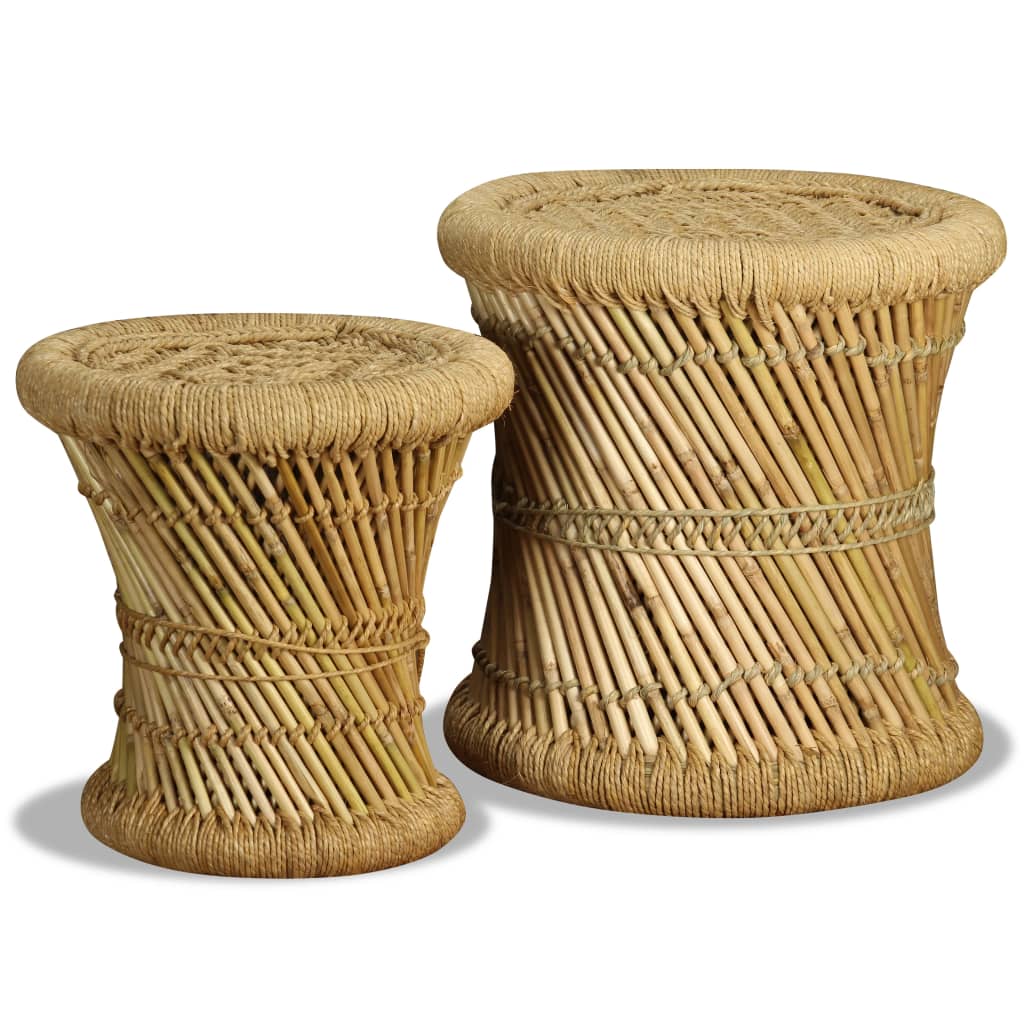 Bancos 2 pcs bambu e juta