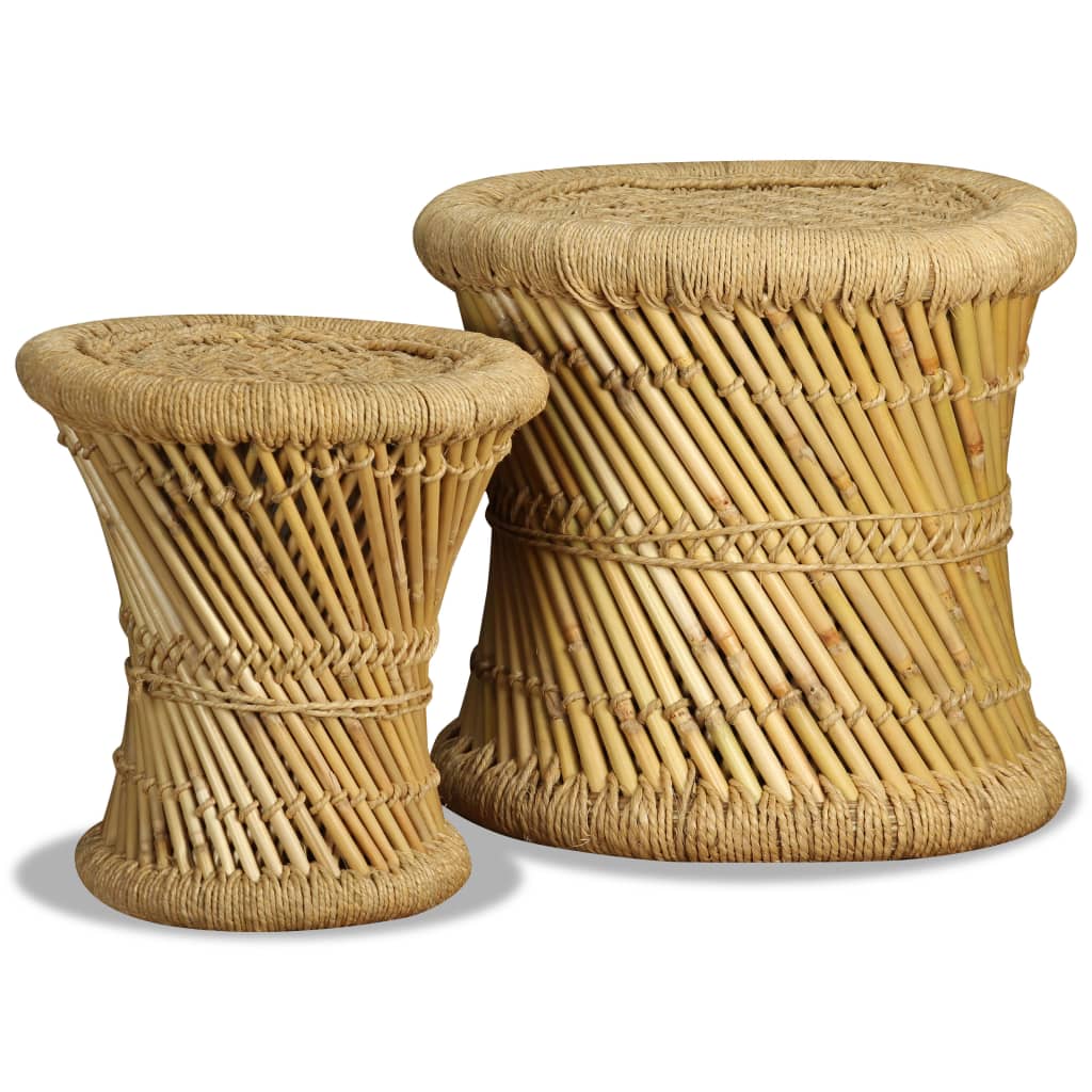 Bancos 2 pcs bambu e juta