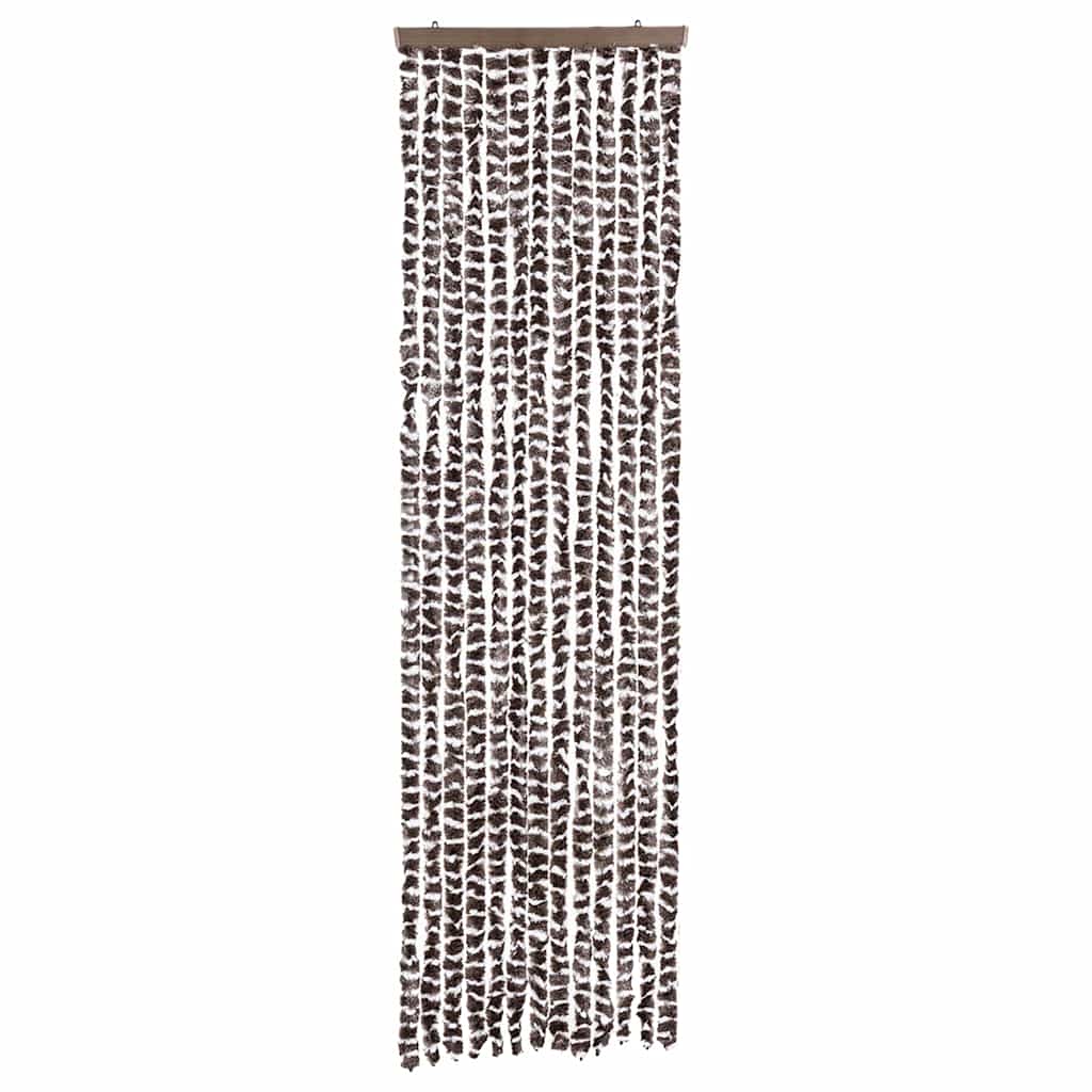 Cortina anti-insetos 56x200 cm chenille bege e castanho