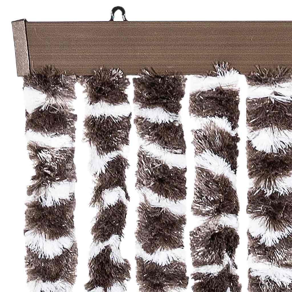 Cortina anti-insetos 56x200 cm chenille bege e castanho