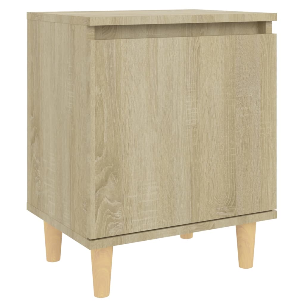 Mesas cabeceira pernas madeira 2pcs 40x30x50cm carvalho sonoma