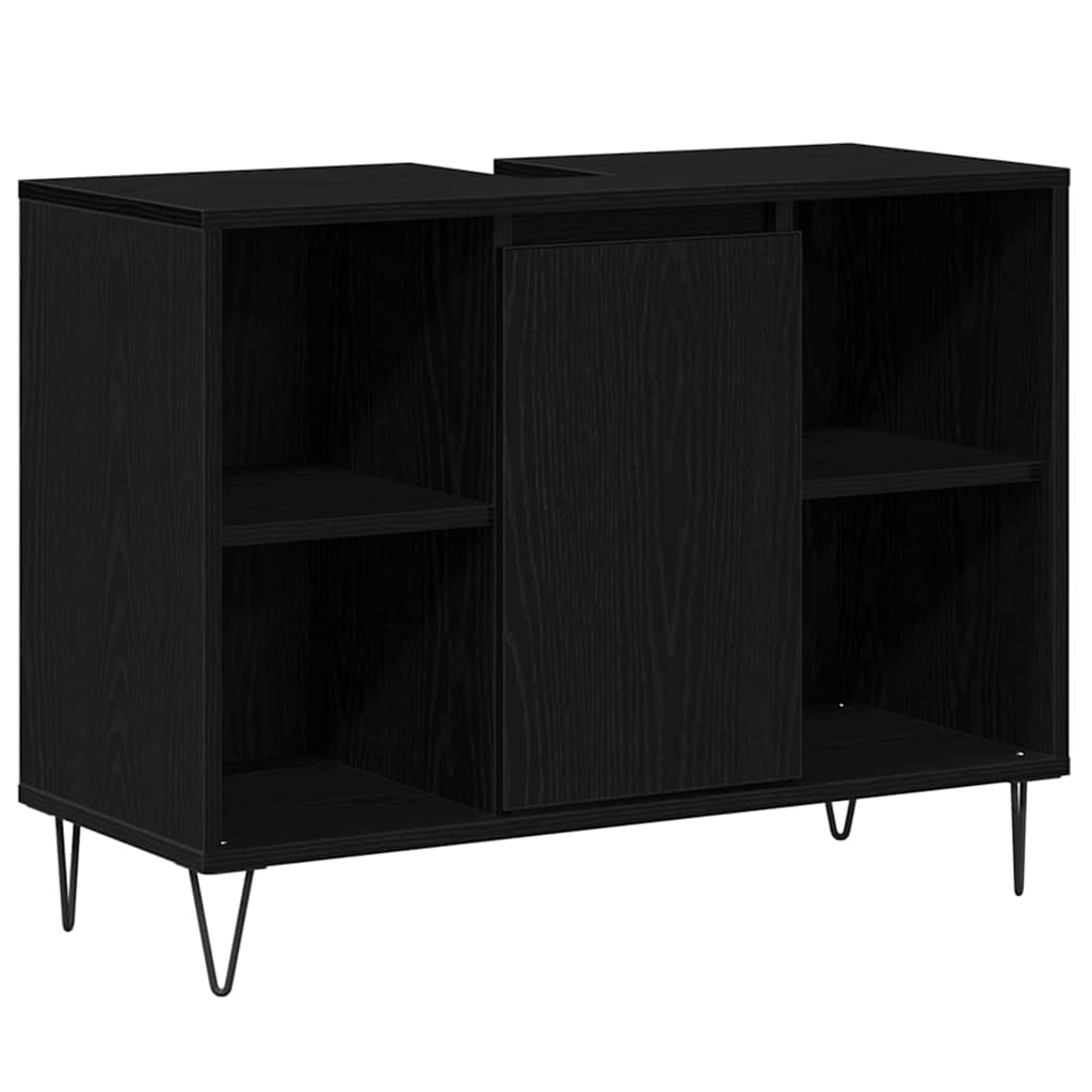 Armário de banheiro preto 80 x 33 x 60 cm derivados de madeira