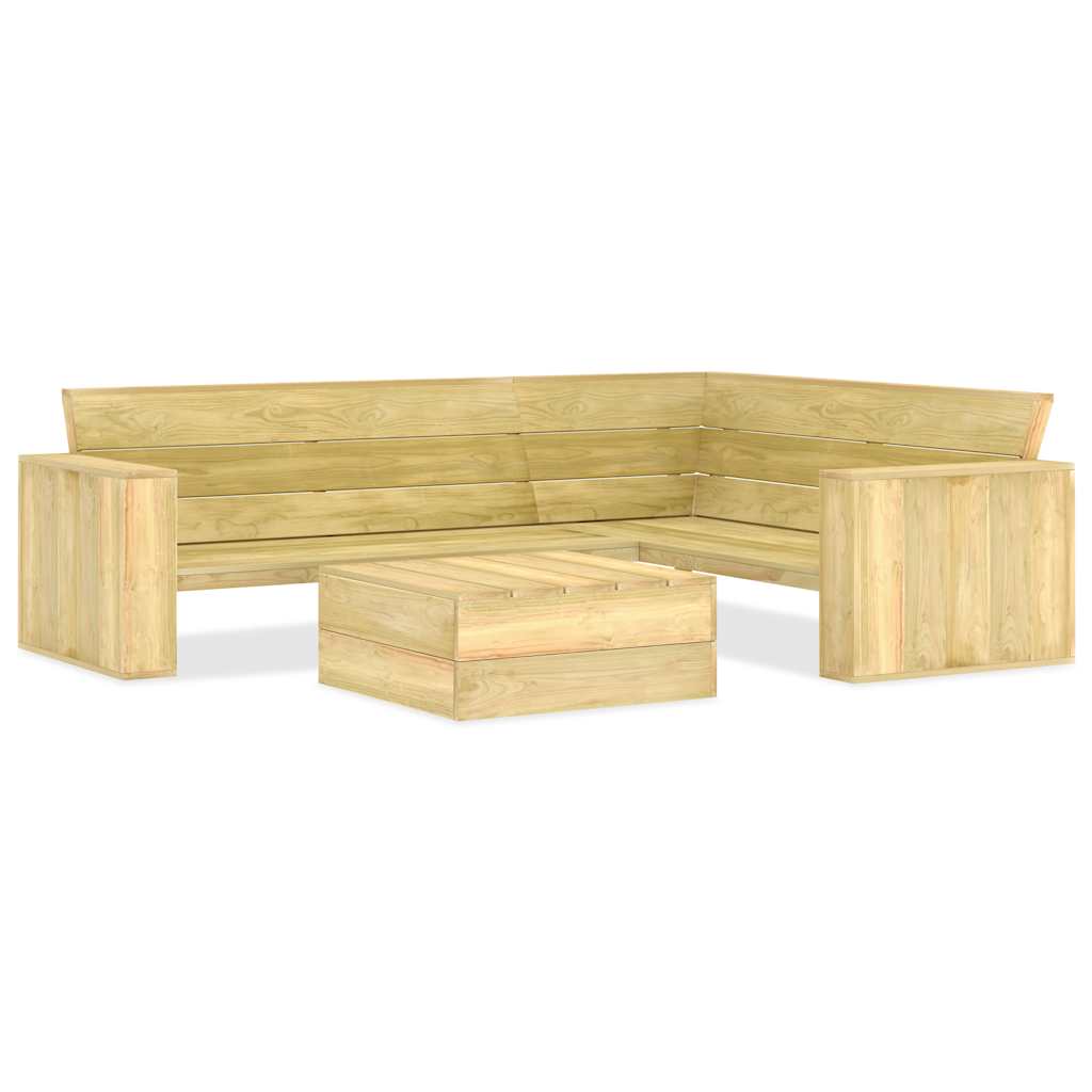 2 Pcs conjunto móveis jardim madeira de pinho impregnada