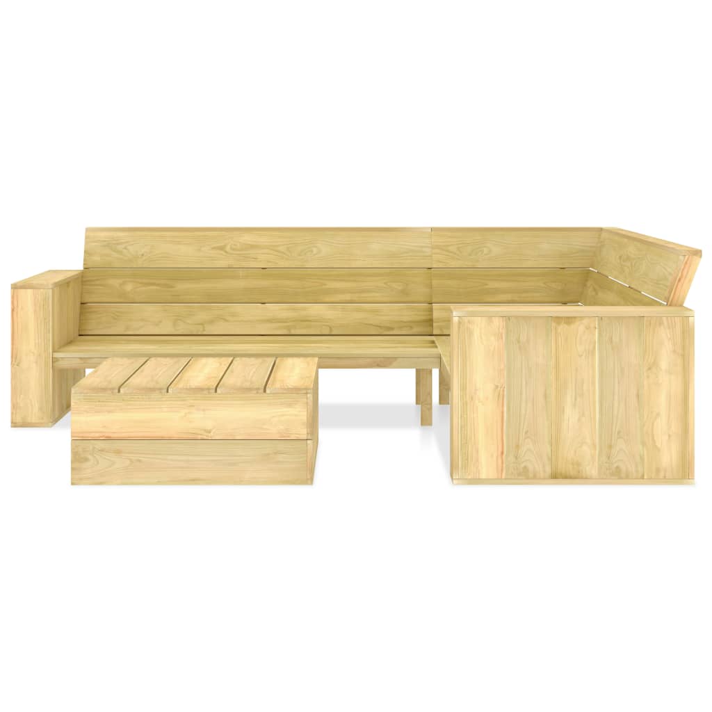 2 Pcs conjunto móveis jardim madeira de pinho impregnada