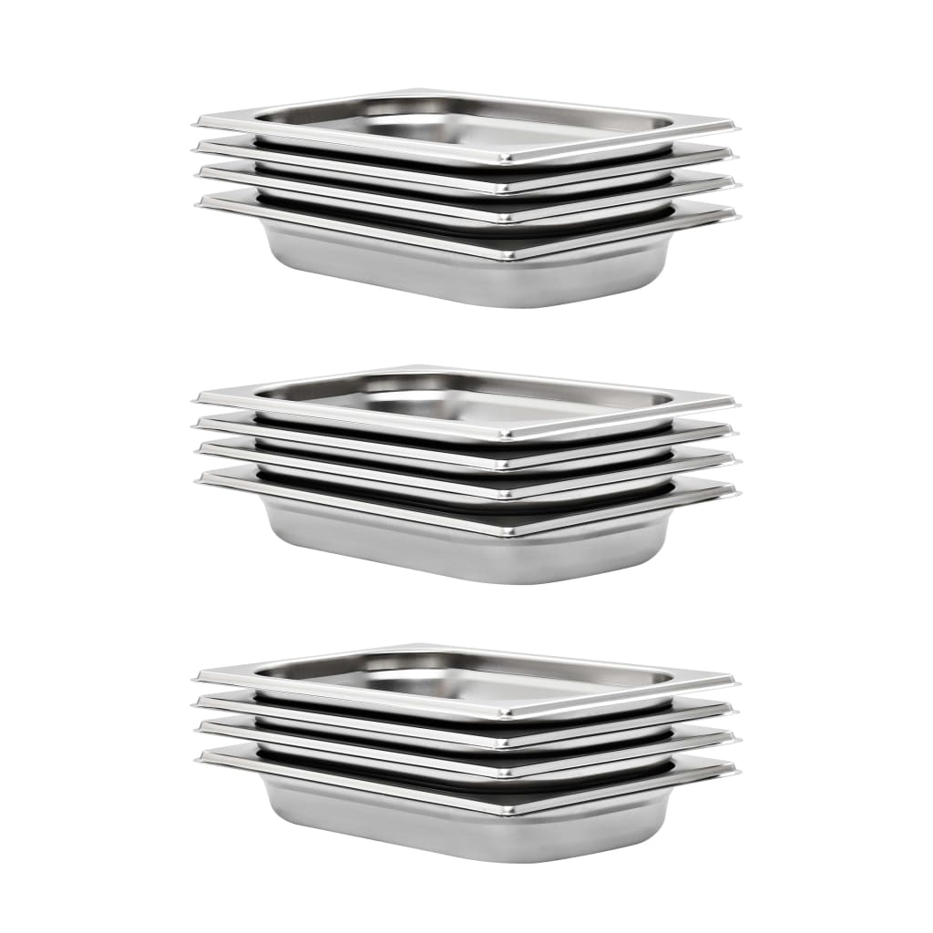 Recipientes gastronorm 12 pcs gn 1/4 40 mm aço inoxidável