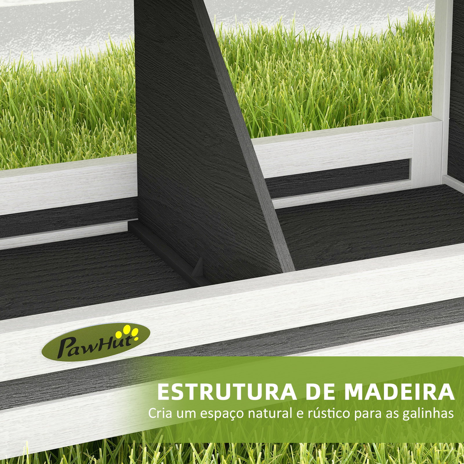 Ninho para galinhas de madeira caixa para 2 galinhas com telhado asfáltico para interior e exterior 66x37x34 cm cinza