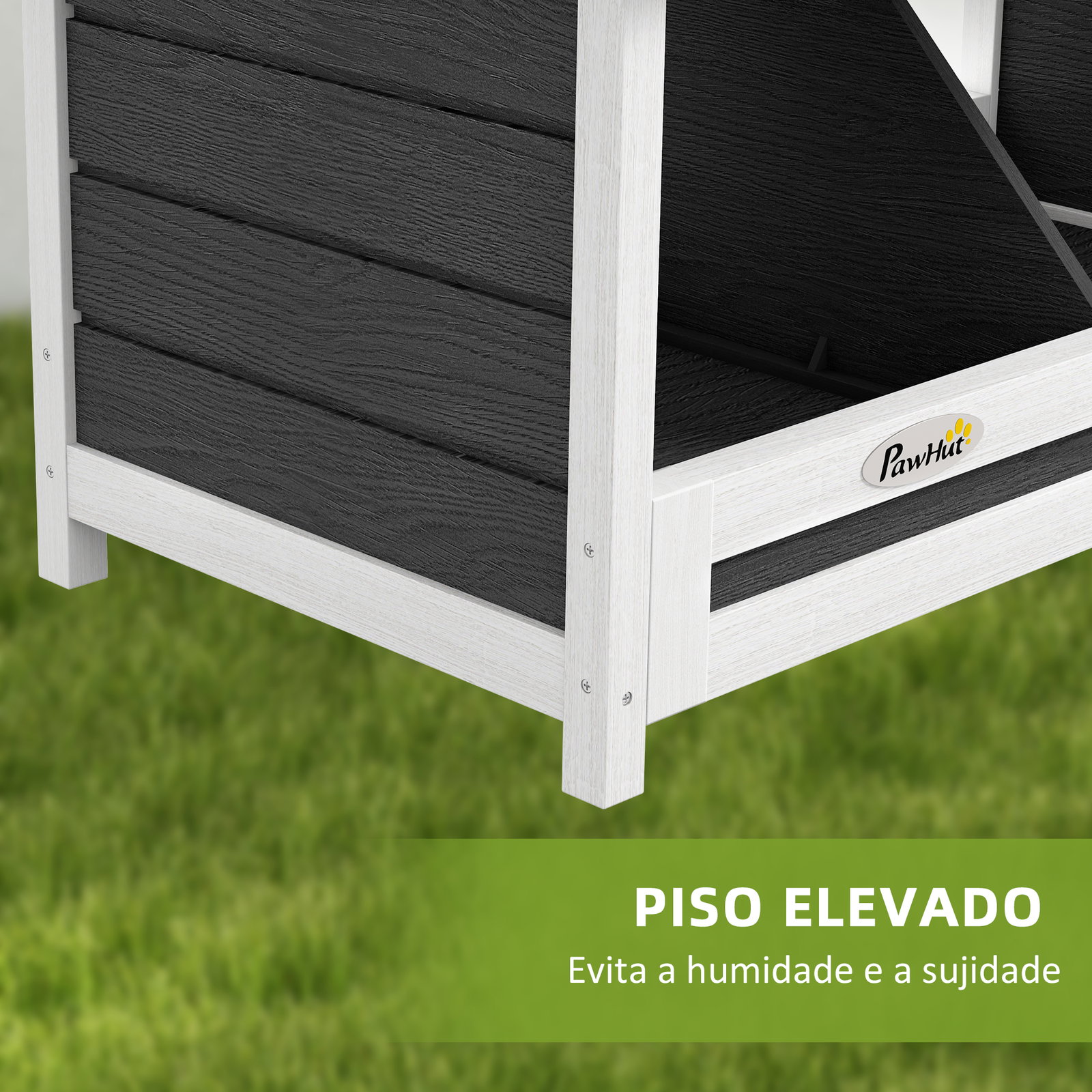 Ninho para galinhas de madeira caixa para 2 galinhas com telhado asfáltico para interior e exterior 66x37x34 cm cinza