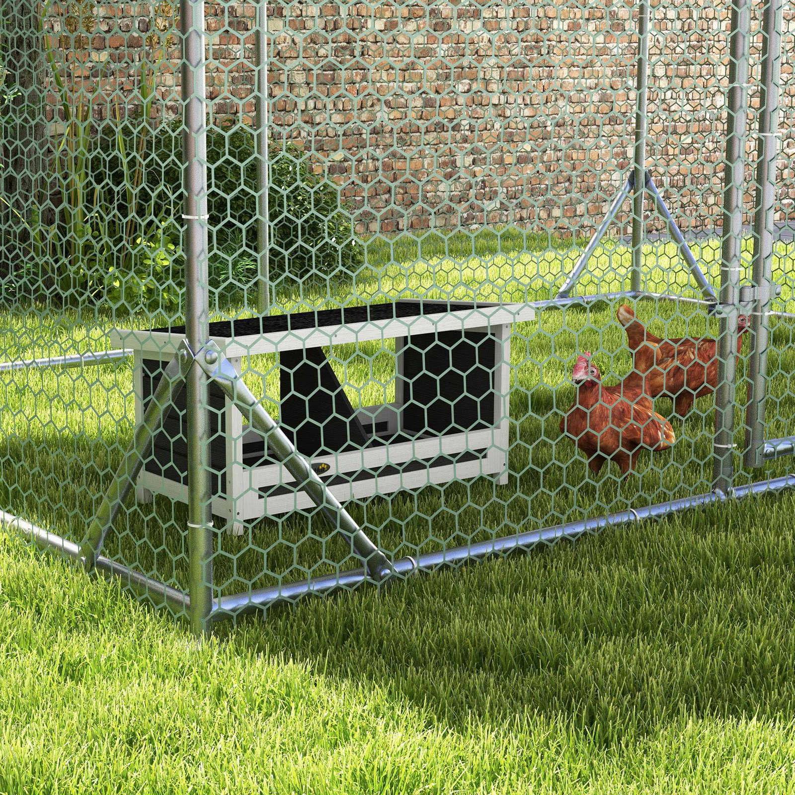 Ninho para galinhas de madeira caixa para 2 galinhas com telhado asfáltico para interior e exterior 66x37x34 cm cinza