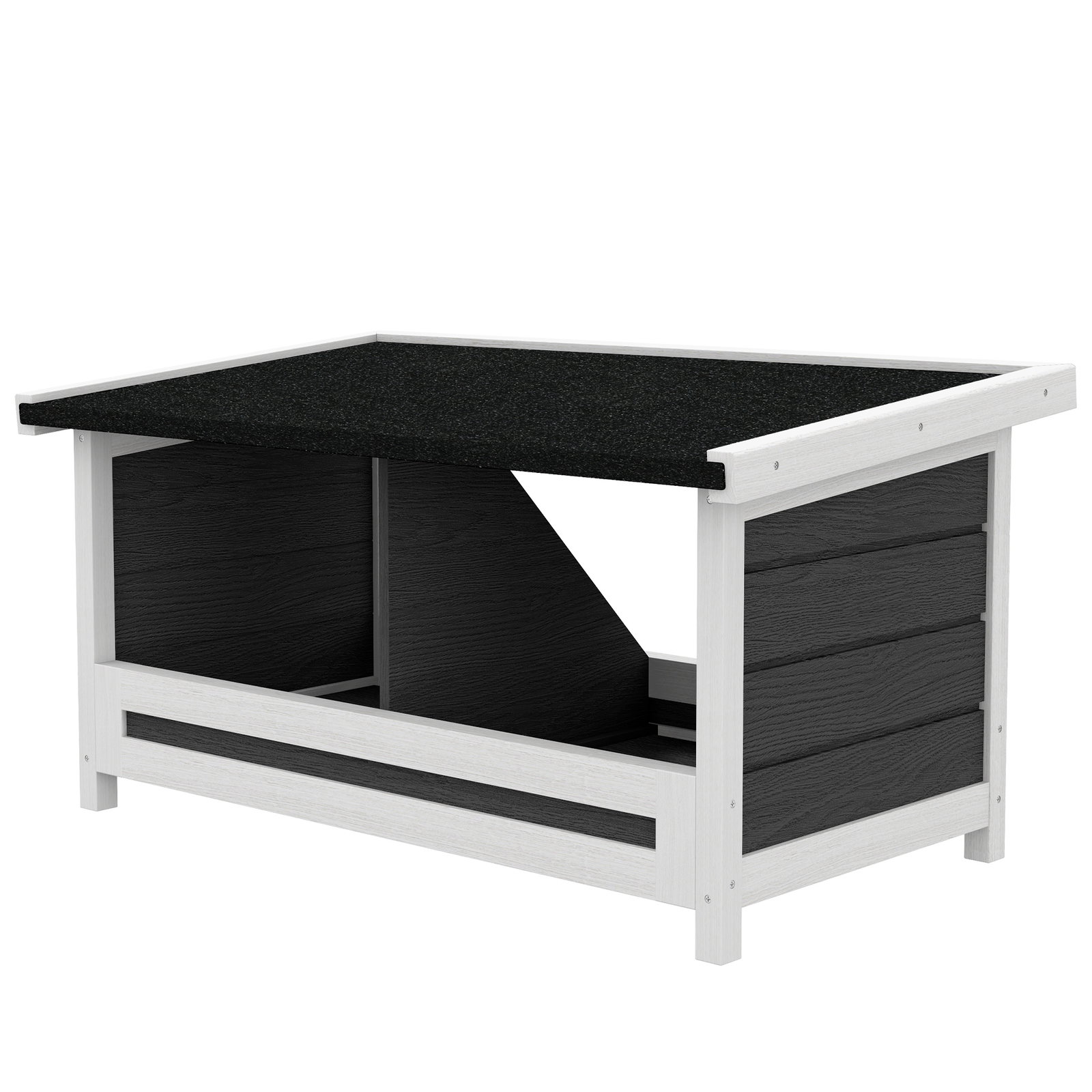 Ninho para galinhas de madeira caixa para 2 galinhas com telhado asfáltico para interior e exterior 66x37x34 cm cinza