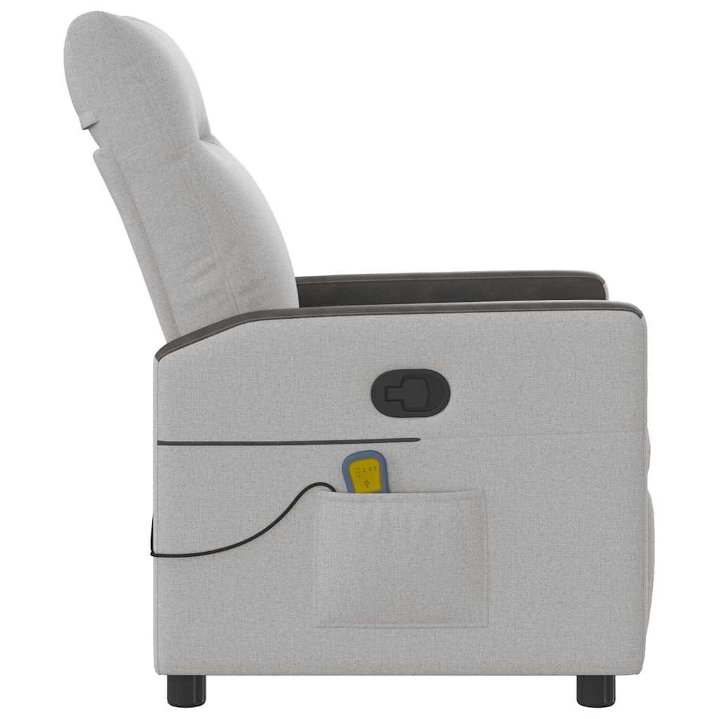 Cadeira de massagem reclinável tecido cinzento