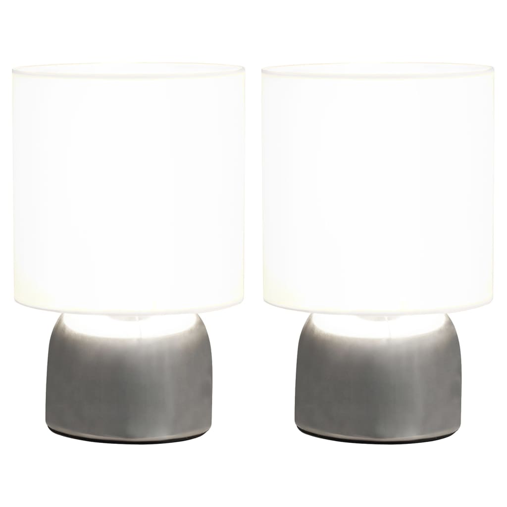 Candeeiros de secretária ativados por toque 2 pcs branco e14