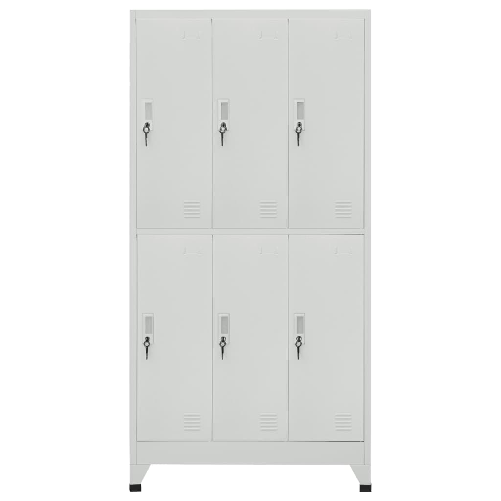 Cacifo com 6 compartimentos aço 90x45x180 cm cinzento