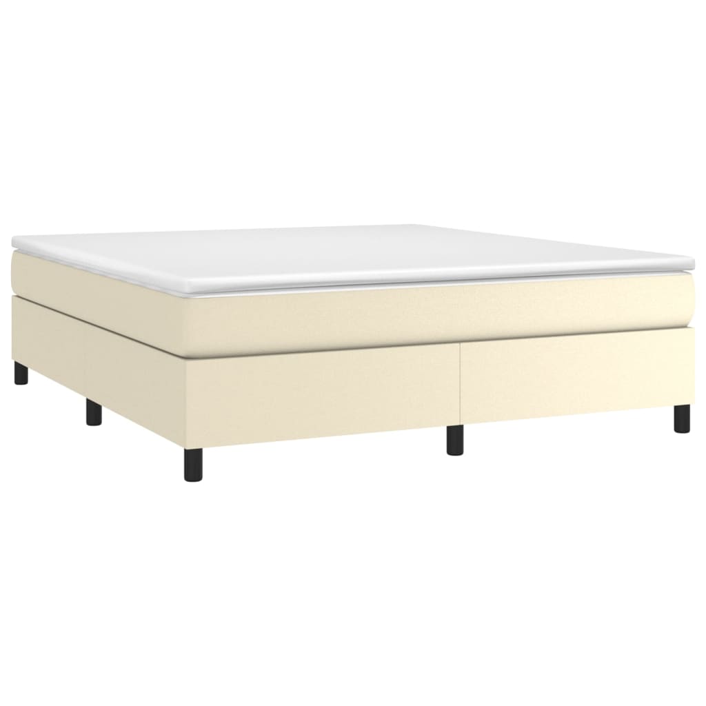 Estrutura de cama com molas 180x200 cm couro artificial cor creme